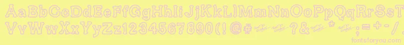Шрифт Ariendesse – розовые шрифты на жёлтом фоне