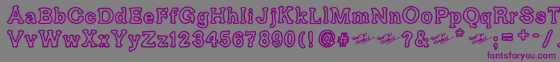 Ariendesse-fontti – violetit fontit harmaalla taustalla
