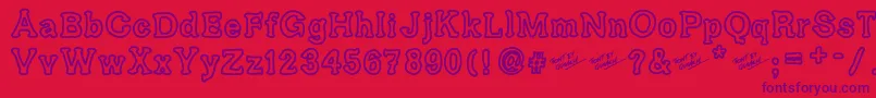 Ariendesse Font – Purple Fonts on Red Background