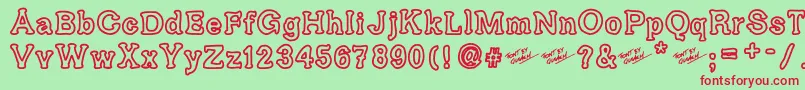 Ariendesse Font – Red Fonts on Green Background