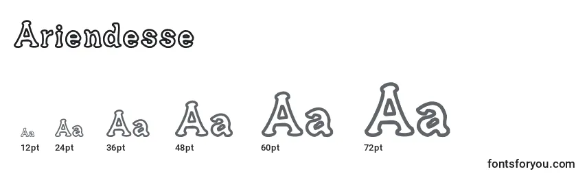 Размеры шрифта Ariendesse