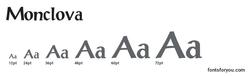 Monclova Font Sizes
