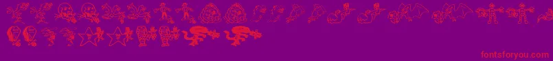 KillmecraigAoe Font – Red Fonts on Purple Background