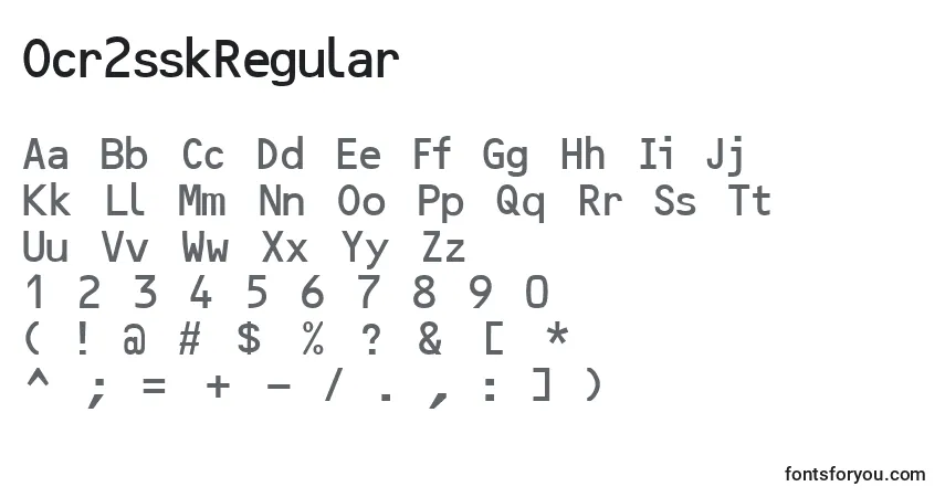 Police Ocr2sskRegular - Alphabet, Chiffres, Caractères Spéciaux