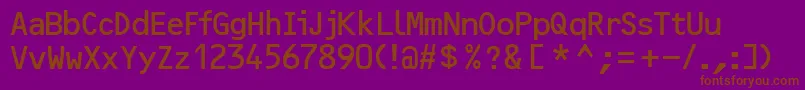 Ocr2sskRegular-Schriftart – Braune Schriften auf violettem Hintergrund