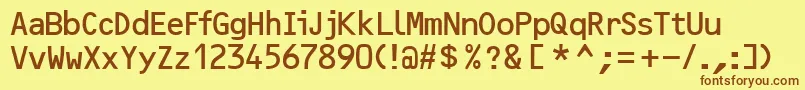 Ocr2sskRegular Font – Brown Fonts on Yellow Background