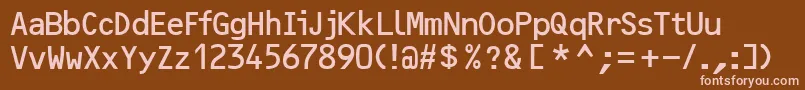 Ocr2sskRegular Font – Pink Fonts on Brown Background