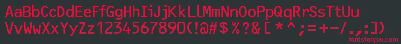 Ocr2sskRegular Font – Red Fonts on Black Background