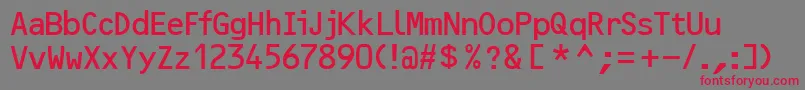 Ocr2sskRegular Font – Red Fonts on Gray Background