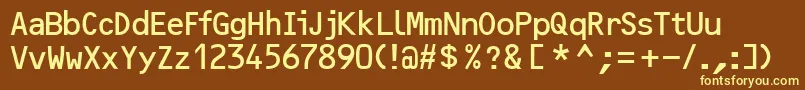 Шрифт Ocr2sskRegular – жёлтые шрифты на коричневом фоне