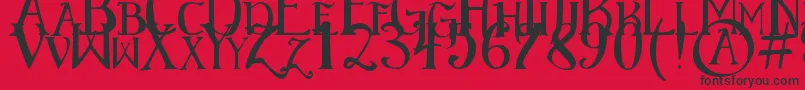 Czcionka ElementaryGothic – czarne czcionki na czerwonym tle
