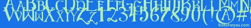 ElementaryGothic Font – Green Fonts on Blue Background