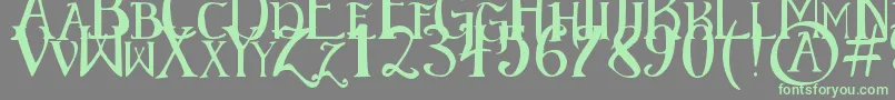 ElementaryGothicフォントについての詳細 フォントElementaryGothic – 灰色の背景に緑のフォント