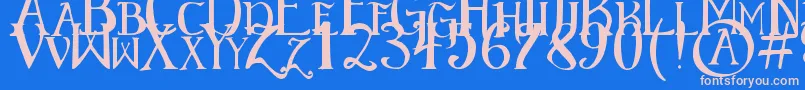 ElementaryGothic-Schriftart – Rosa Schriften auf blauem Hintergrund
