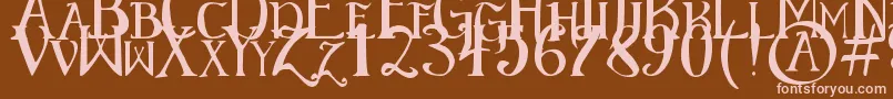 ElementaryGothic-fontti – vaaleanpunaiset fontit ruskealla taustalla
