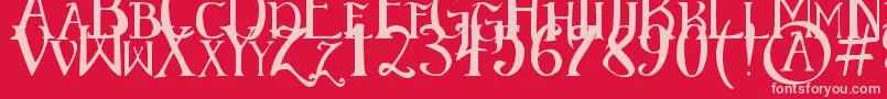 ElementaryGothic Font – Pink Fonts on Red Background