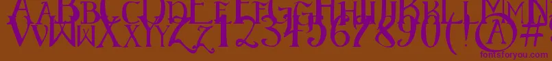 ElementaryGothic Font – Purple Fonts on Brown Background