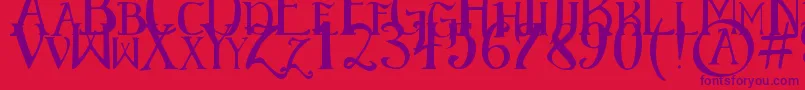 Шрифт ElementaryGothic – фиолетовые шрифты на красном фоне