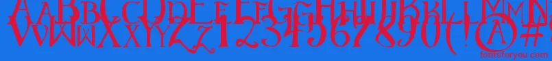 フォントElementaryGothic – 赤い文字の青い背景