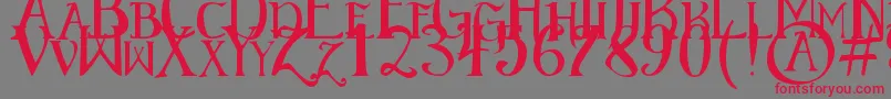 Fonte ElementaryGothic – fontes vermelhas em um fundo cinza