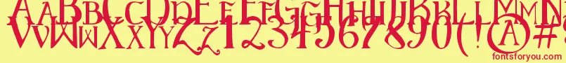 ElementaryGothic Font – Red Fonts on Yellow Background