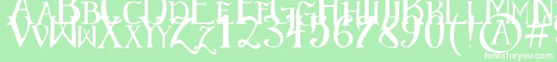 フォントElementaryGothic – 緑の背景に白い文字