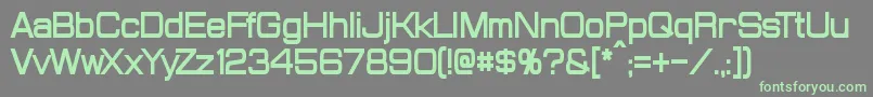 フォントProbertCondensedBold – 灰色の背景に緑のフォント