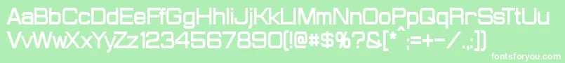 ProbertCondensedBold-Schriftart – Weiße Schriften auf grünem Hintergrund