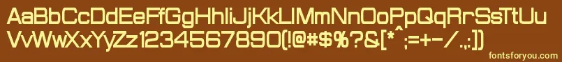 フォントProbertCondensedBold – 黄色のフォント、茶色の背景