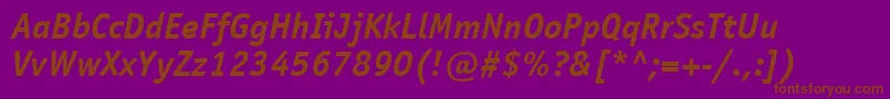 ItcOfficinaSansLtBoldItalic Font – Brown Fonts on Purple Background