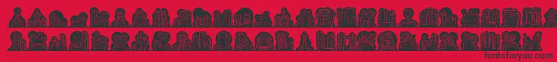 Minipicsnakedcitynight Font – Black Fonts on Red Background