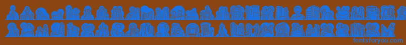 Minipicsnakedcitynight Font – Blue Fonts on Brown Background