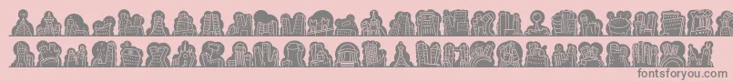 フォントMinipicsnakedcitynight – ピンクの背景に灰色の文字