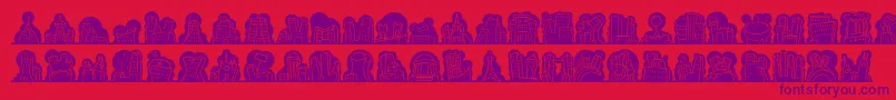 Fonte Minipicsnakedcitynight – fontes roxas em um fundo vermelho