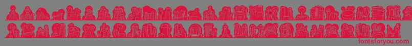 Minipicsnakedcitynight Font – Red Fonts on Gray Background