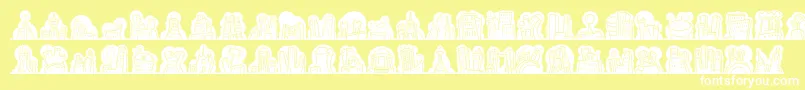 Minipicsnakedcitynight Font – White Fonts on Yellow Background