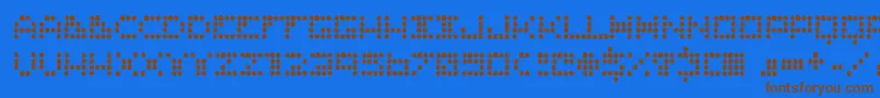 Routine ffy-Schriftart – Braune Schriften auf blauem Hintergrund