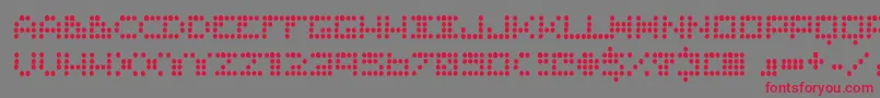 Routine ffy-Schriftart – Rote Schriften auf grauem Hintergrund