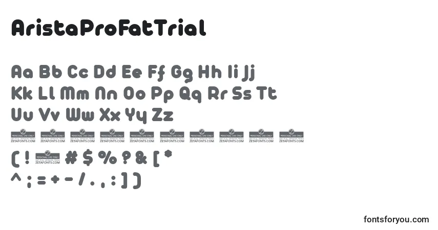 Schriftart AristaProFatTrial – Alphabet, Zahlen, spezielle Symbole