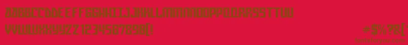 Gagasm-Schriftart – Braune Schriften auf rotem Hintergrund