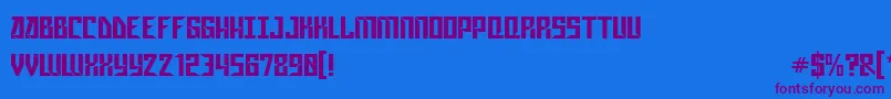 Gagasm-Schriftart – Violette Schriften auf blauem Hintergrund