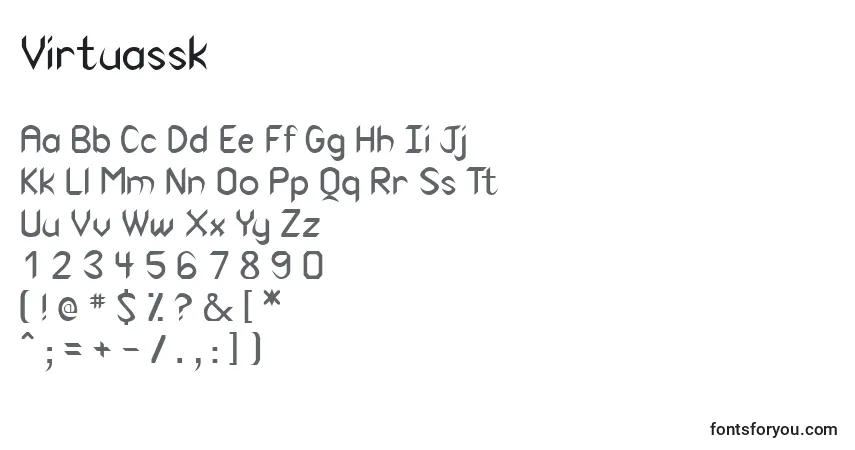 Schriftart Virtuassk – Alphabet, Zahlen, spezielle Symbole