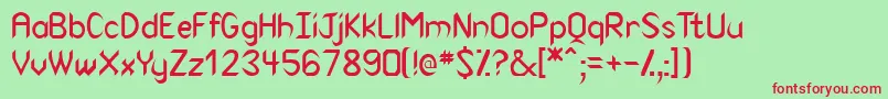 Virtuassk Font – Red Fonts on Green Background