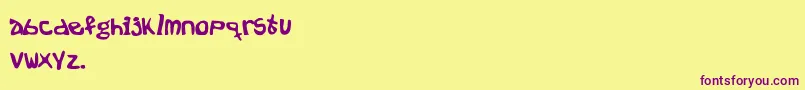 LivingEnd Font – Purple Fonts on Yellow Background