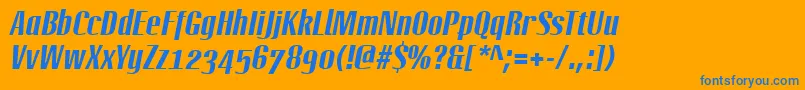 LinotypeoctaneBolditalic Font – Blue Fonts on Orange Background