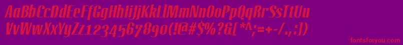 Police LinotypeoctaneBolditalic – polices rouges sur fond violet