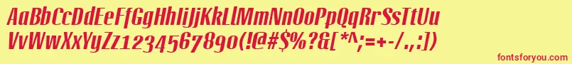 LinotypeoctaneBolditalic Font – Red Fonts on Yellow Background