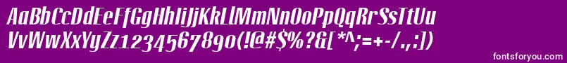 LinotypeoctaneBolditalic-Schriftart – Weiße Schriften auf violettem Hintergrund