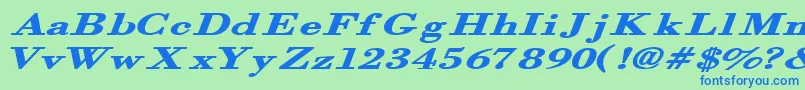 フォントOrgrexbi – 青い文字は緑の背景です。