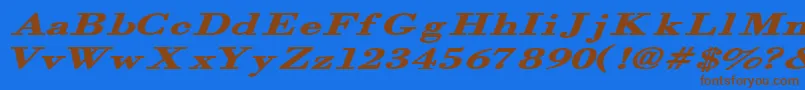 Orgrexbi Font – Brown Fonts on Blue Background